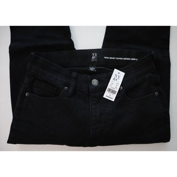 New York & Co. Women Sz 2 Average High Waist Super Skinny Ankle Distressed Jeans - Picture 3 of 9